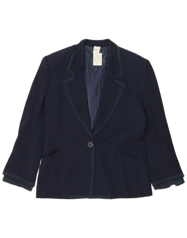 Ferre Womens 1 Button Blazer Jacket UK 16 Large Navy Blue