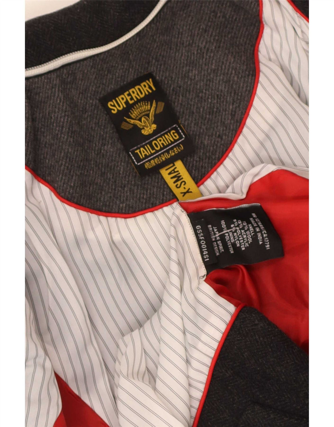 Jaqueta Blazer Superdry Feminina com 2 Botões Reino Unido 6 XS Lã Cinza