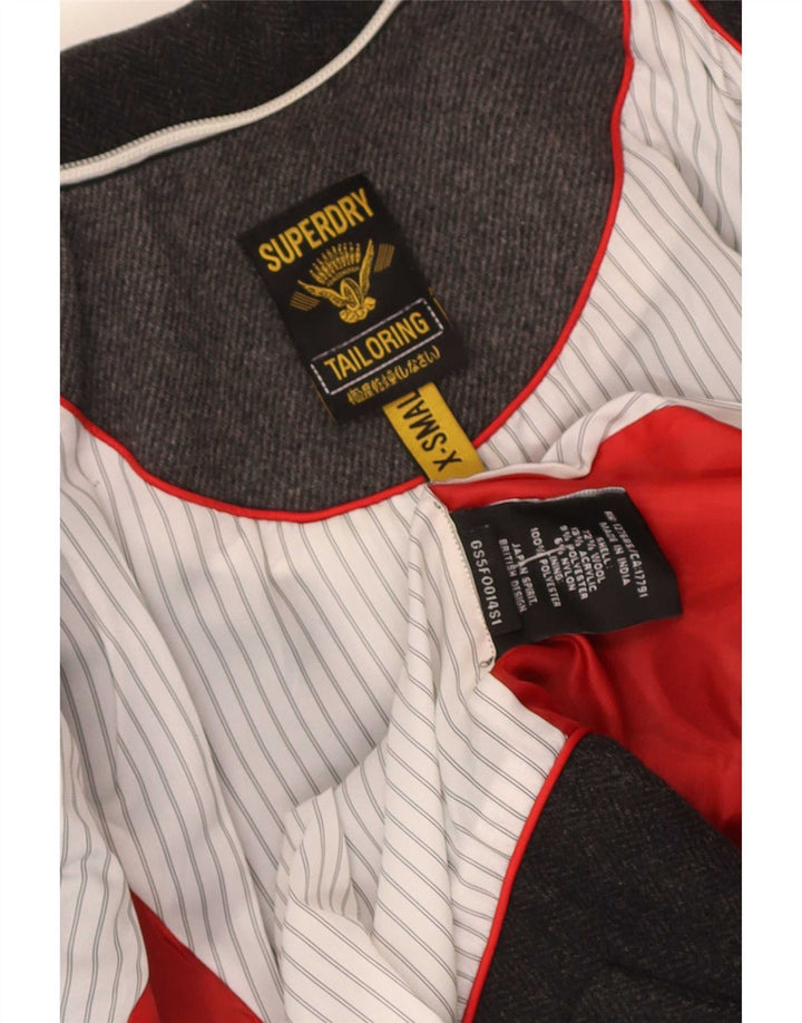 Jaqueta Blazer Superdry Feminina com 2 Botões Reino Unido 6 XS Lã Cinza