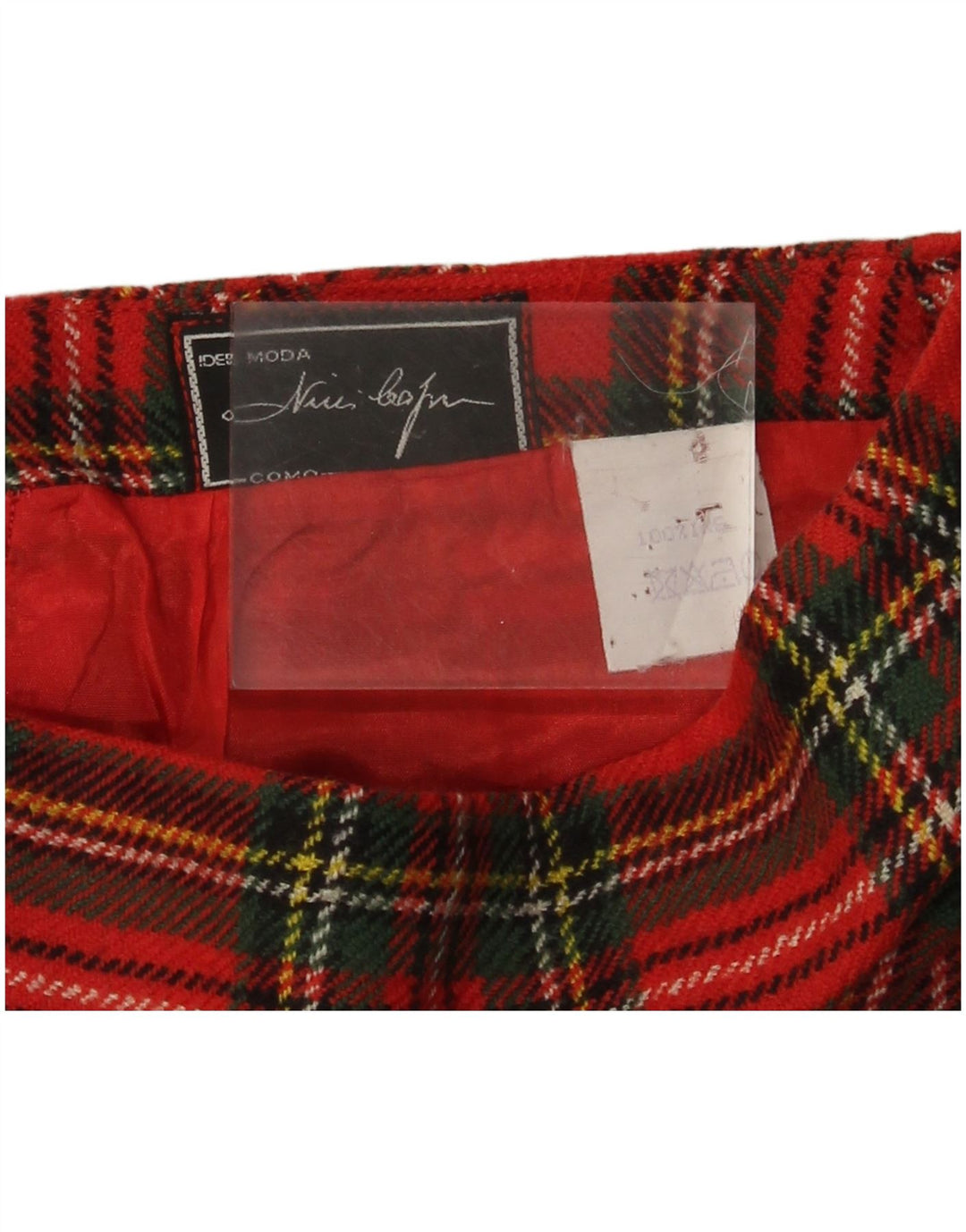 Saia vintage feminina linha A W26 pequena xadrez vermelha
