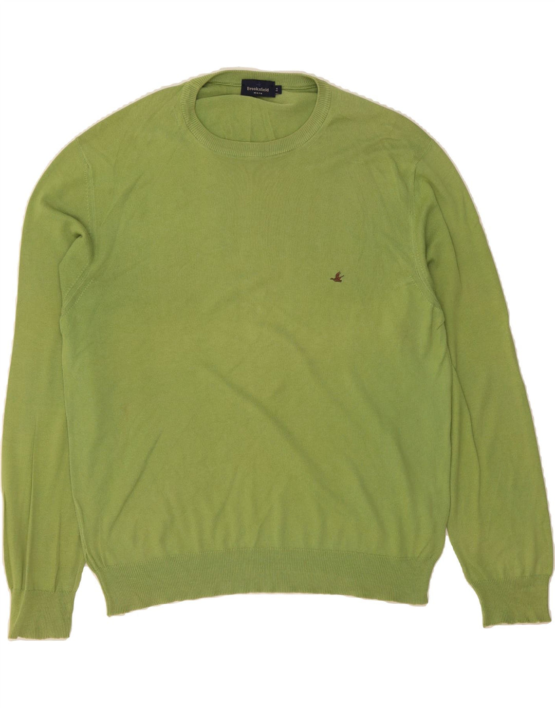 BROOKSFIELD Mens Crew Neck Jumper Sweater IT 54 XL Green Cotton Vintage Brooksfield and Second-Hand Brooksfield from Messina Hembry 