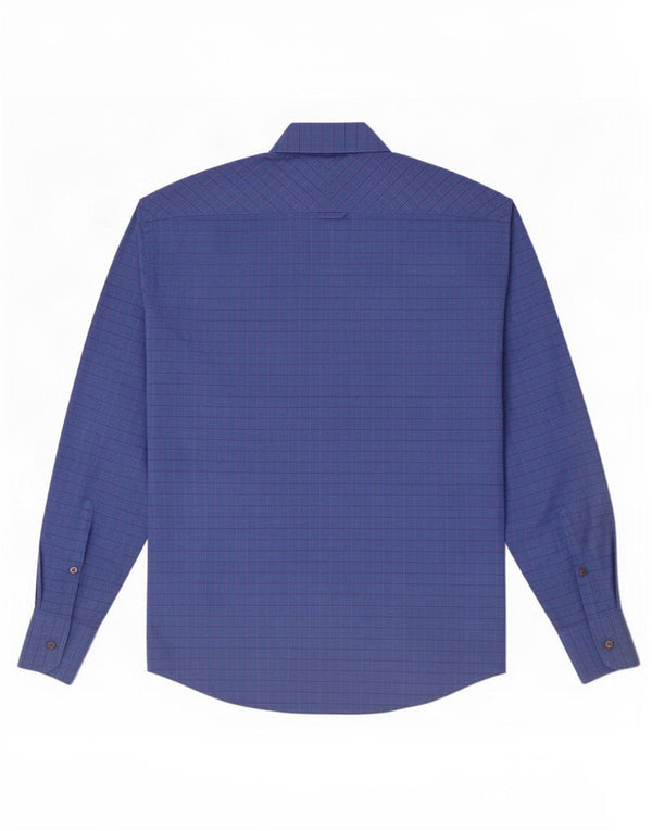 Camisa masculina Ben Sherman de algodão xadrez azul médio
