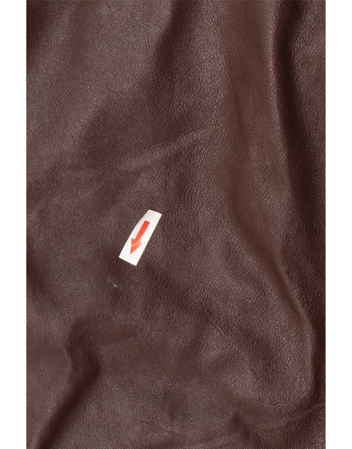 Casaco de couro feminino vintage IT 48 XL Borgonha