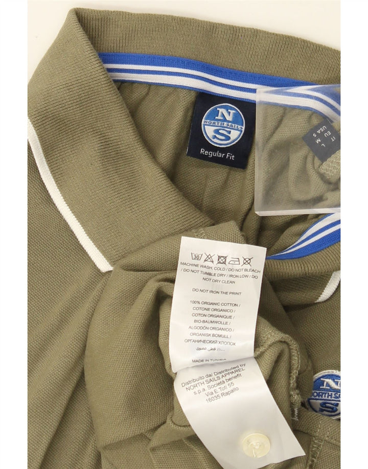 Camisa polo masculina North Sails de algodão cáqui médio