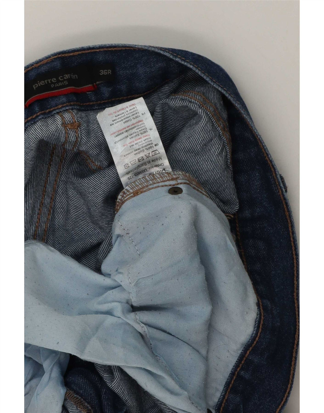 Pierre Cardin Mens Straight Jeans W36 L32 Azul Algodão