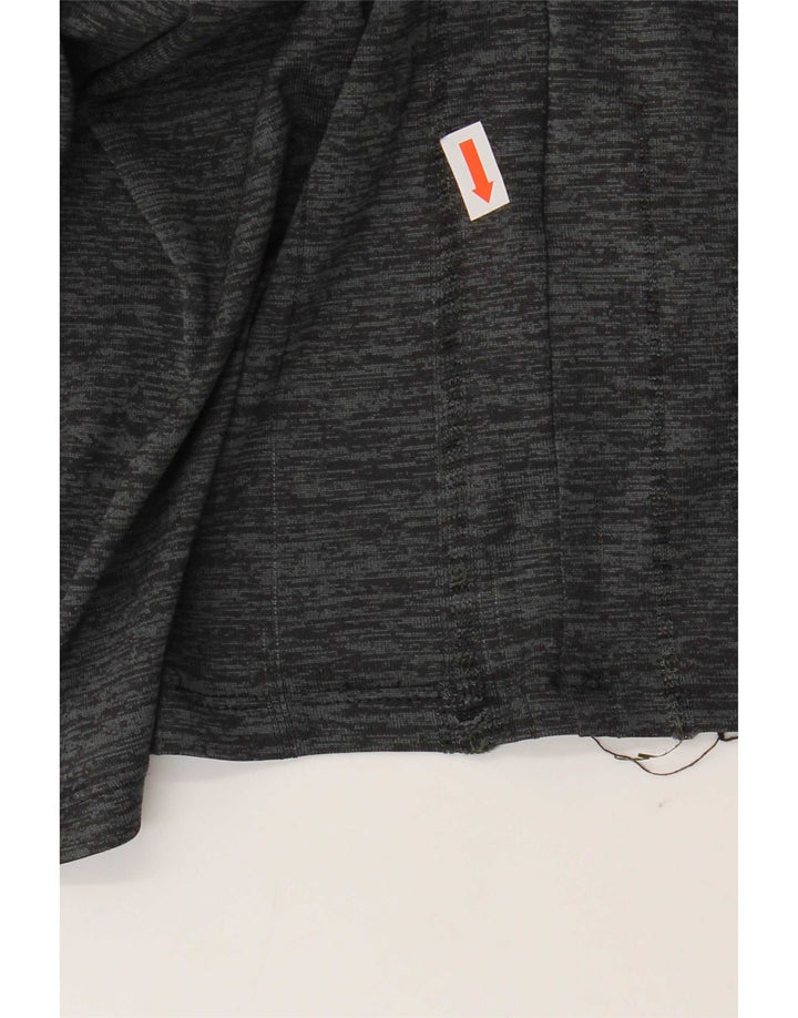 Under Armour Mens Zip Neck Pullover Treino Top Grande Cinza Flecked