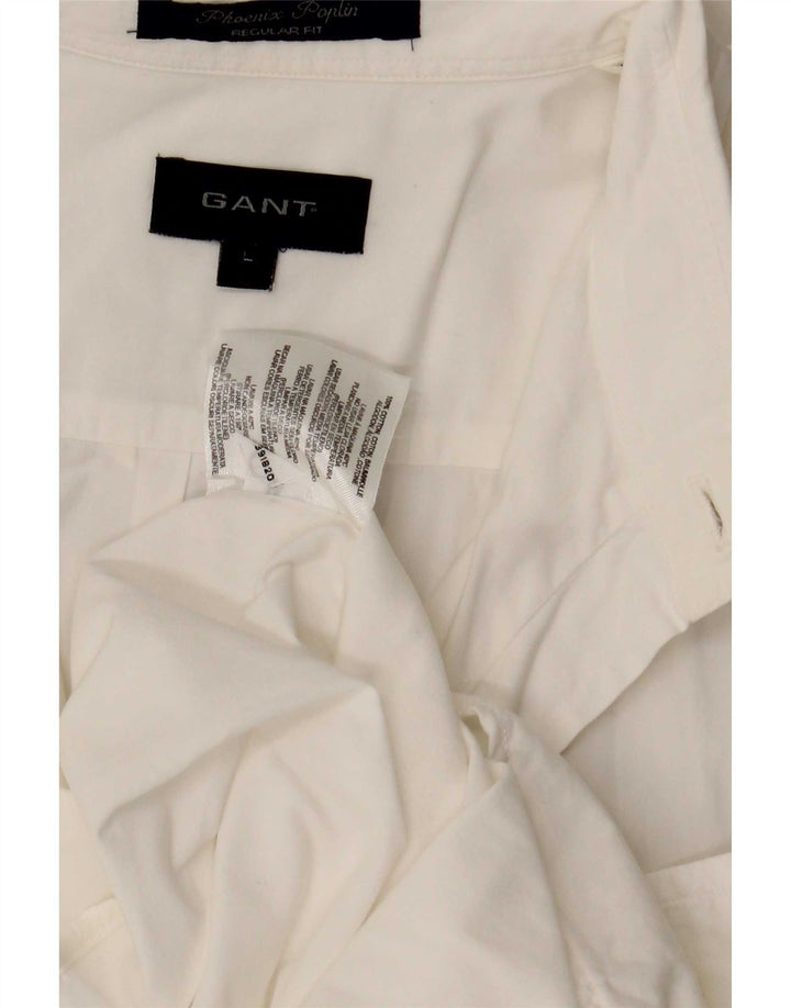Camisa masculina Gant Regular Fit grande algodão branco