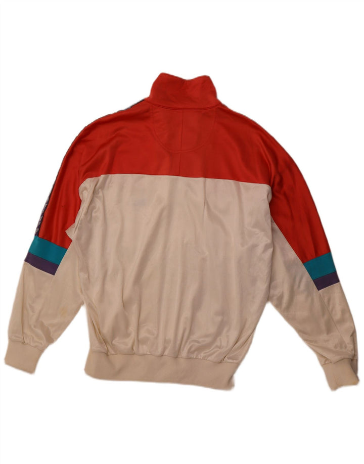 ASICS Mens Graphic Tracksuit Top Jacket IT 48 Medium Off White Colourblock