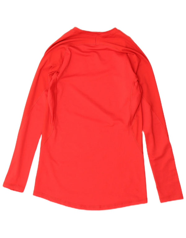 ADIDAS Womens Climacool Top Manga Longa UK 12 Médio Poliéster Vermelho