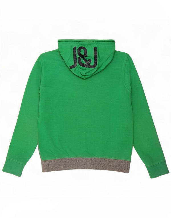 Jack & Jones Mens Graphic Hoodie Jumper Médio Verde Colourblock