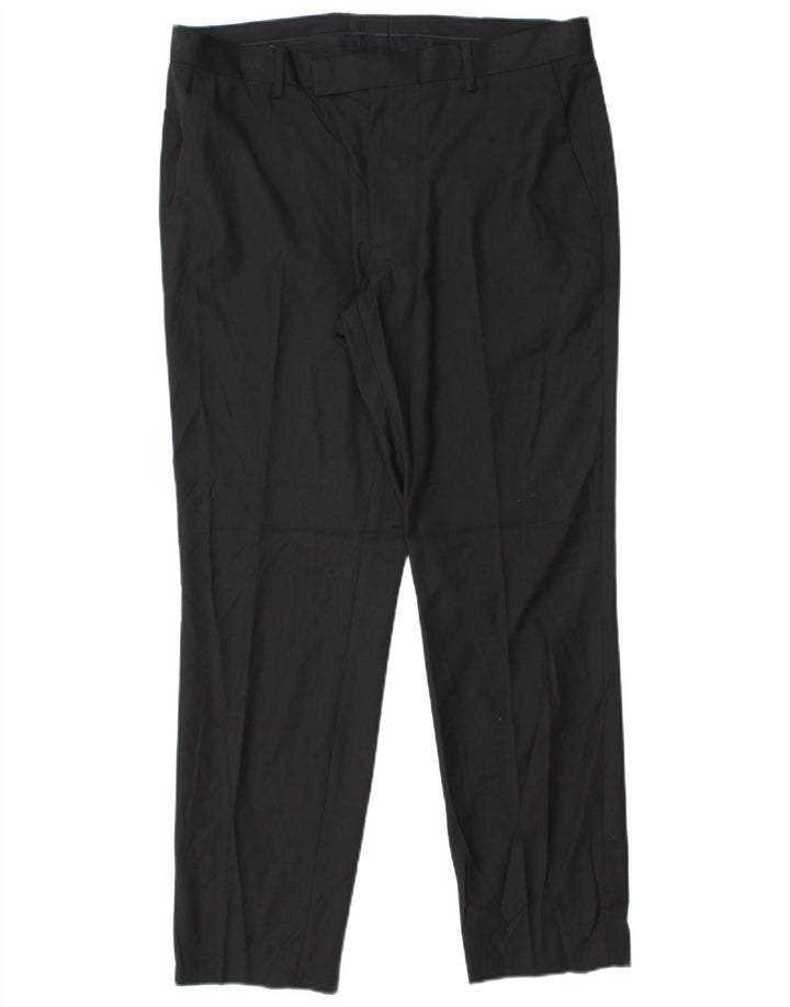 Calça masculina Marks & Spencer Slim Fit W34 L29 Poliéster Preto