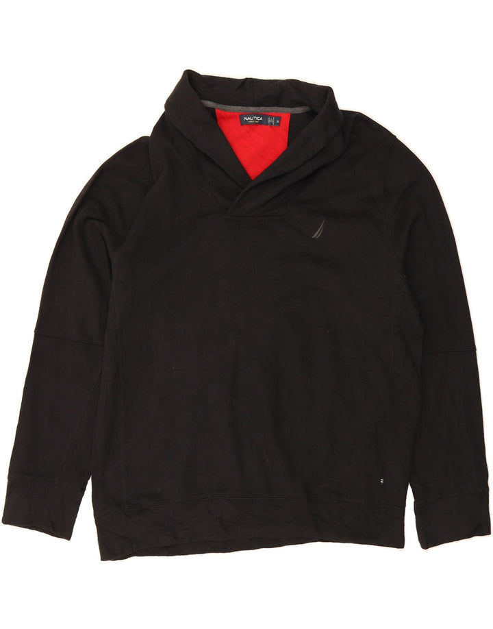 NAUTICA Mens Shawl Neck Sweatshirt Jumper XL Black Cotton Vintage Nautica and Second-Hand Nautica from Messina Hembry 