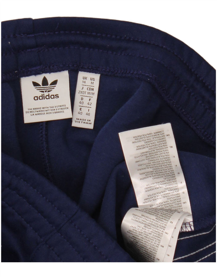 Calça de treino feminina Adidas UK 14 grande poliéster azul marinho