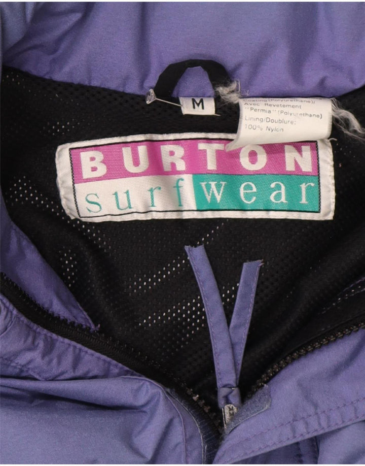 Jaqueta corta-vento masculina Burton UK 38 médio roxo colorblock nylon