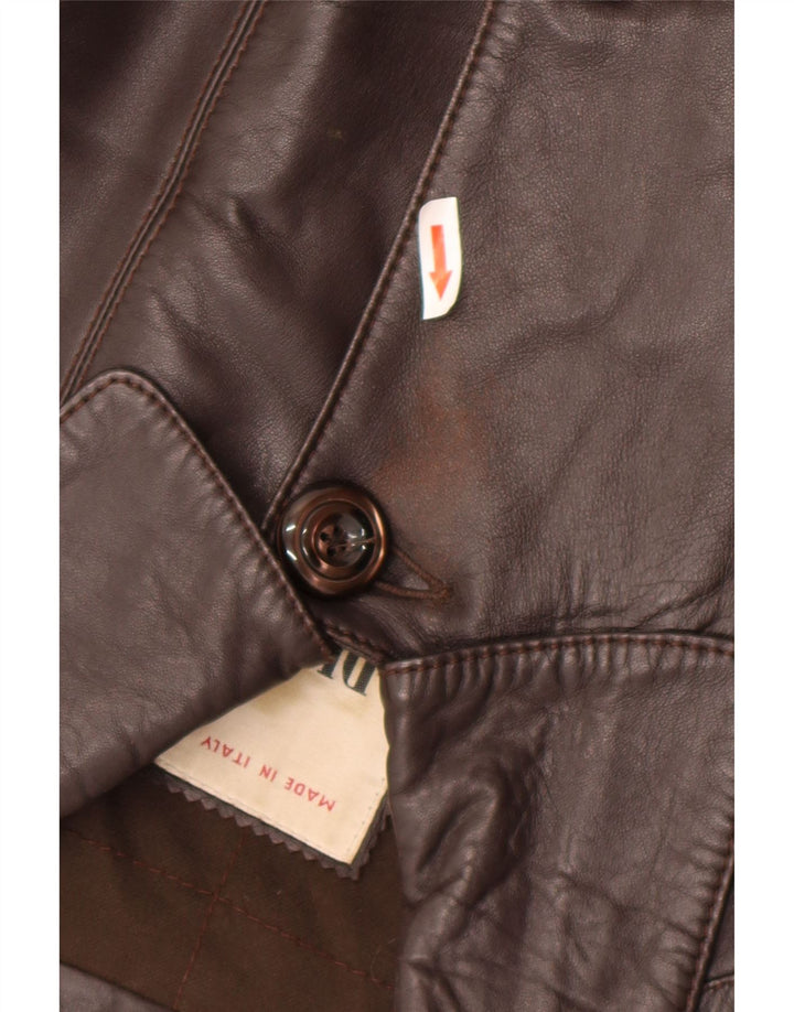 Casaco de couro feminino Dibi IT 48 XL couro marrom