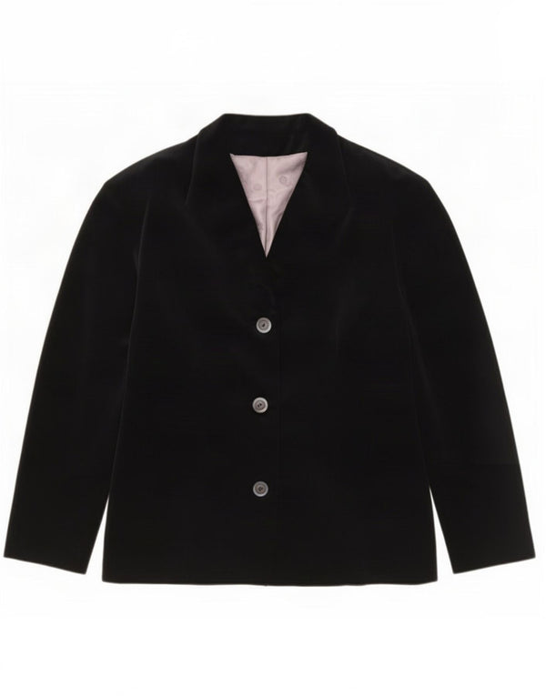Jaqueta blazer feminina vintage de 3 botões Reino Unido 18 XL azul marinho clássico