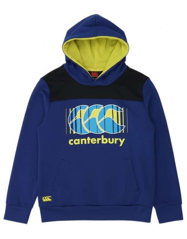 Suéter com capuz gráfico Canterbury Boys 9-10 anos azul colorblock