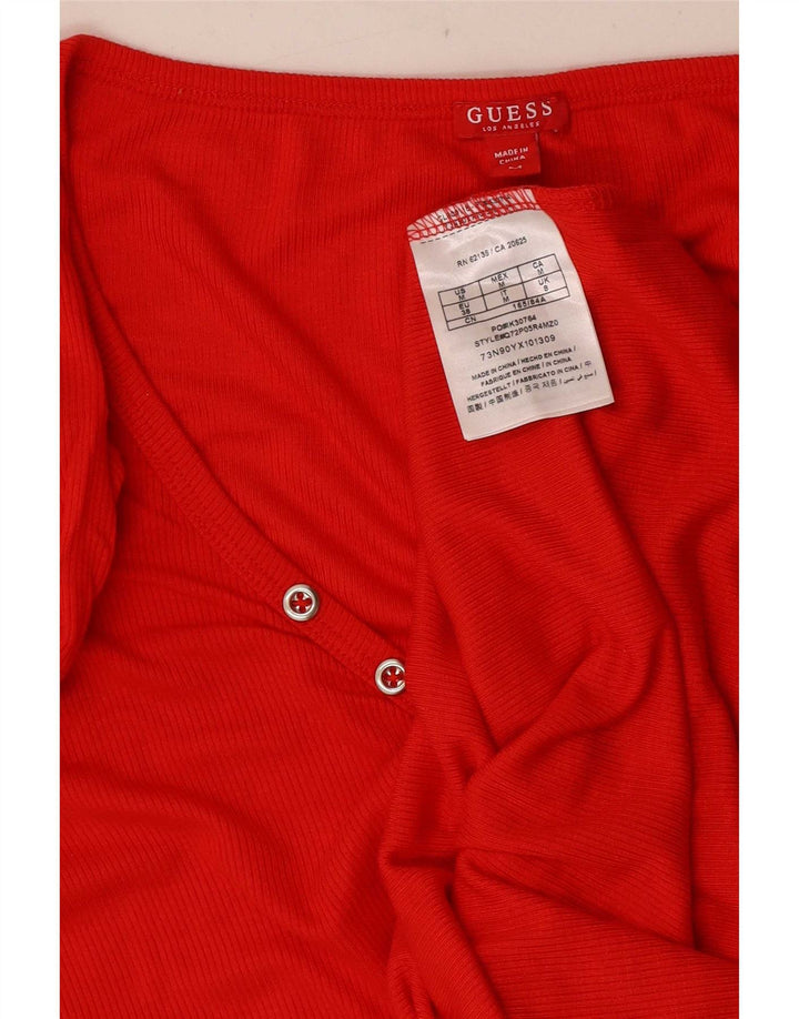 Camiseta feminina Guess UK 8 pequena rayon vermelho