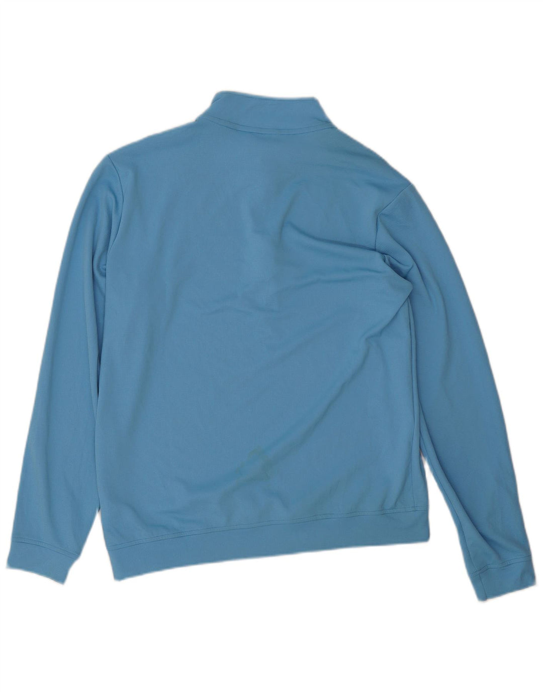 Adidas Mens Zip Neck Pullover Treino Top Médio Azul Poliéster