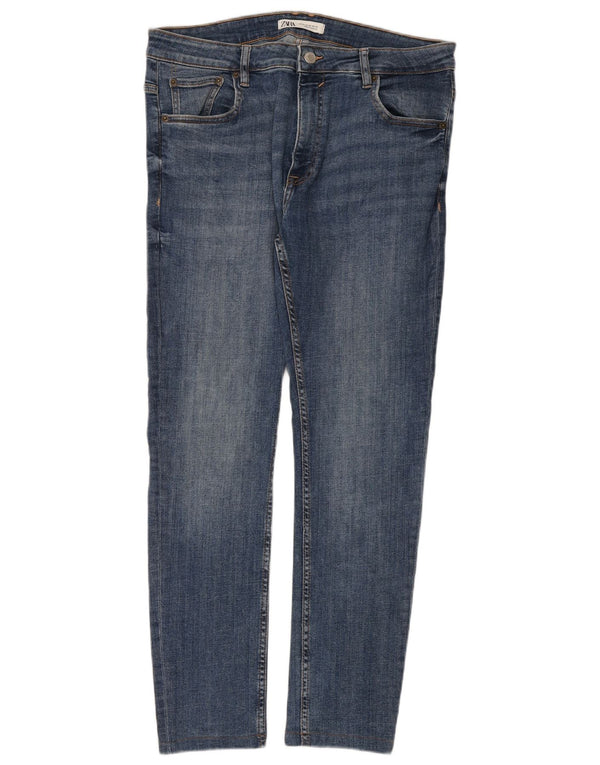 Zara Mens Slim Jeans EU 44 Grande W34 L30 Azul Algodão