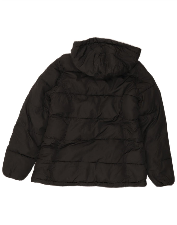 Jaqueta feminina Reebok Graphic com capuz acolchoada UK 10 pequena preta
