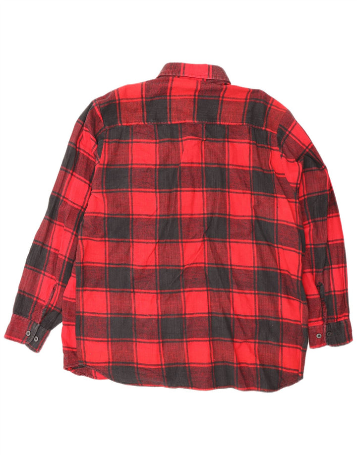 Camisa masculina de flanela Ranger grande algodão xadrez vermelho