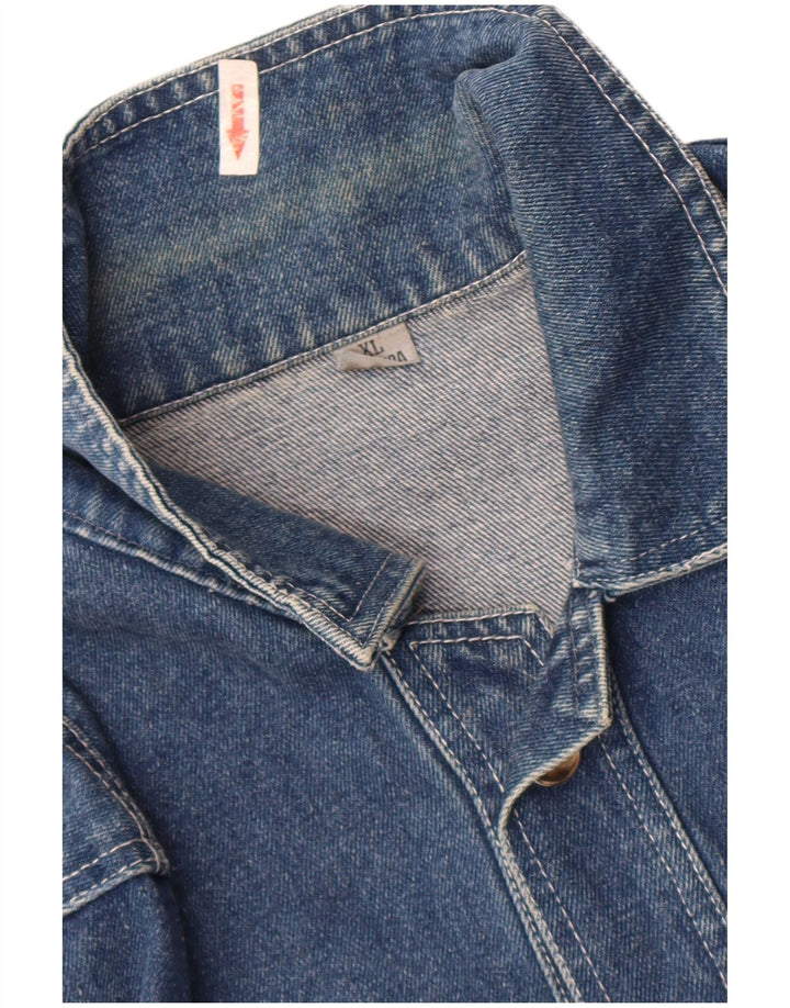 Jaqueta jeans masculina vintage UK 42 XL algodão azul
