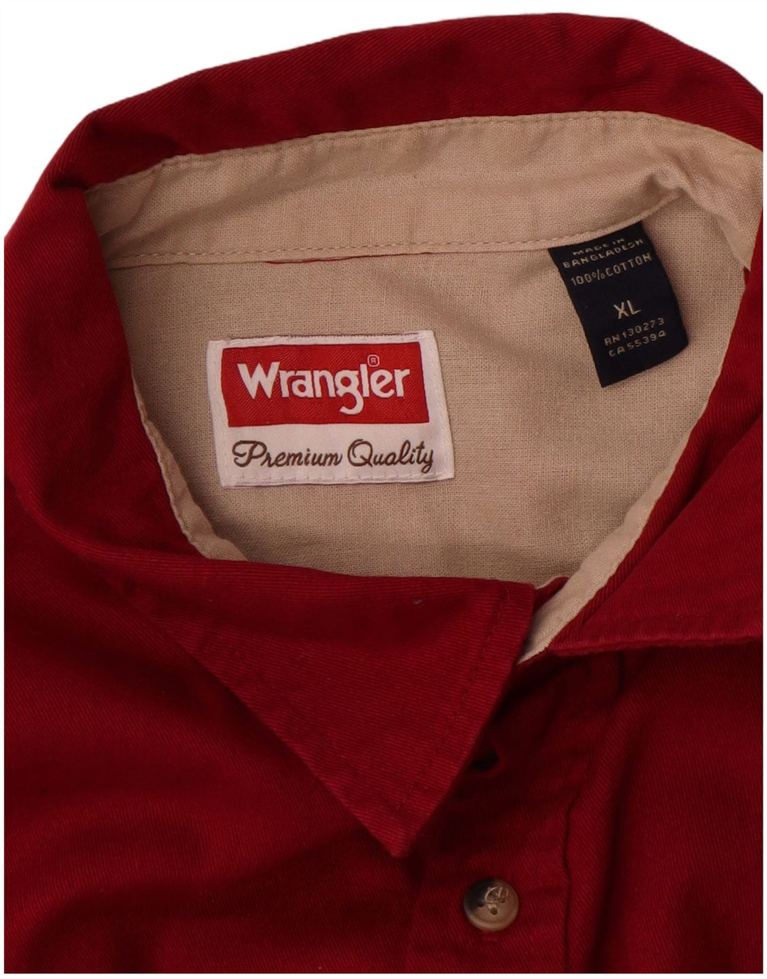 Camisa masculina Wrangler XL algodão vermelho