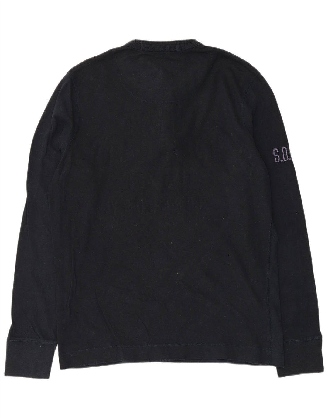 Top gráfico masculino Superdry manga comprida XL azul marinho algodão