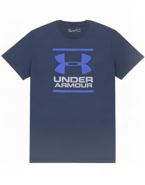 Camiseta masculina Under Armour Heat Gear Graphic Top pequeno azul marinho