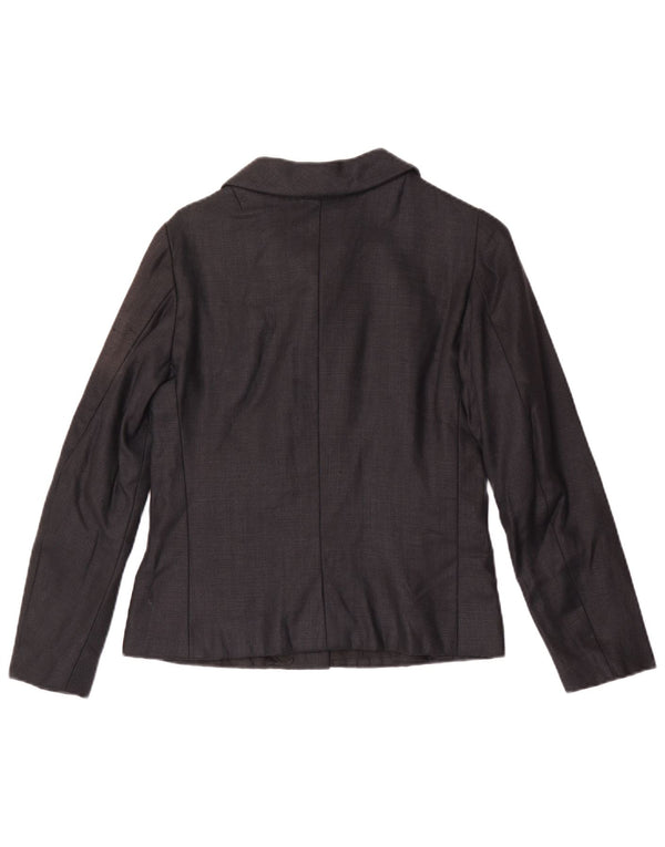 Blazer feminino vintage com 7 botões UK 8 pequeno preto