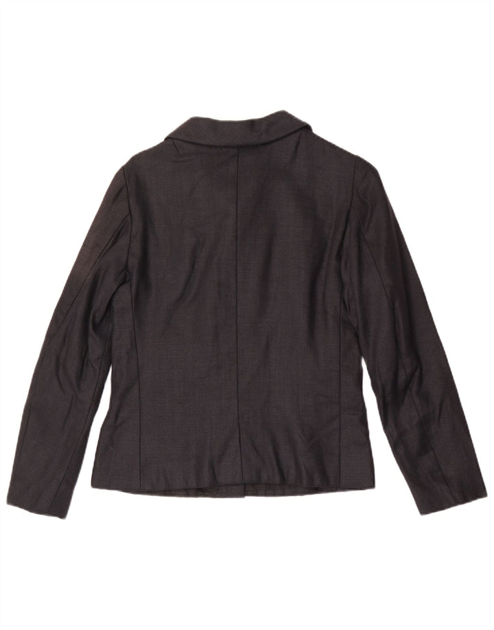 Blazer feminino vintage com 7 botões UK 8 pequeno preto