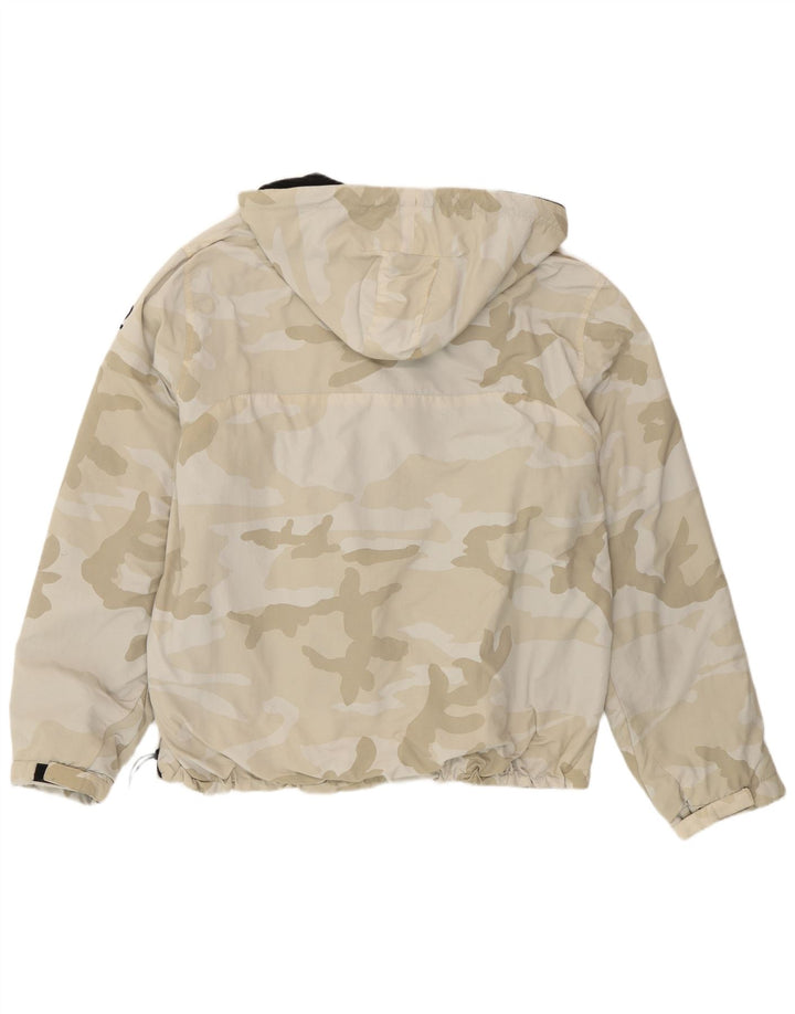 Jaqueta corta-vento masculina excedente com capuz UK 40 grande camuflagem bege