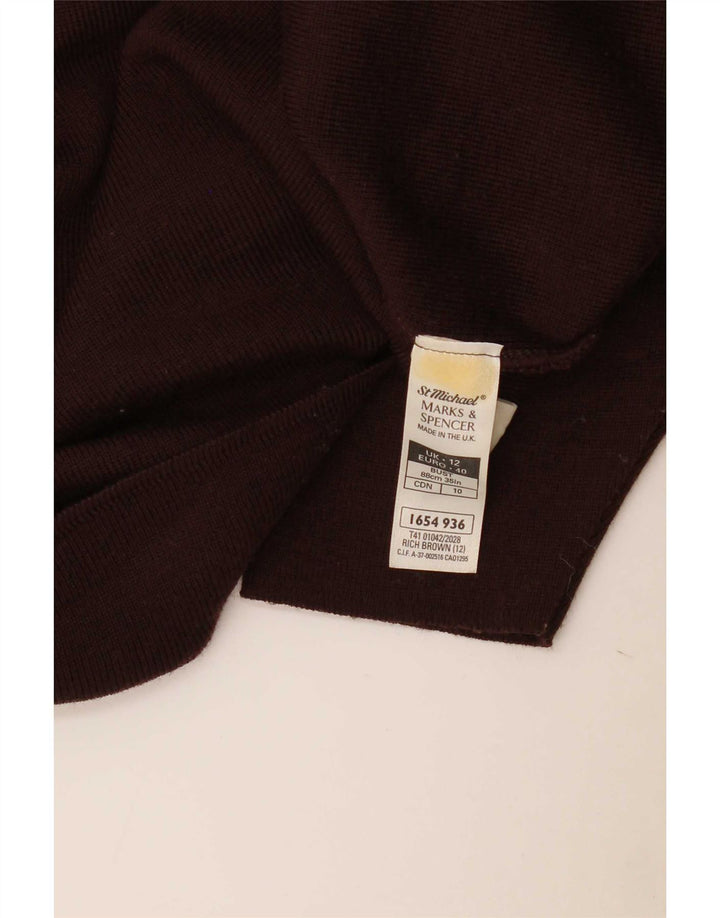 Suéter cardigã feminino Longline da Marks & Spencer Reino Unido 12 marrom médio