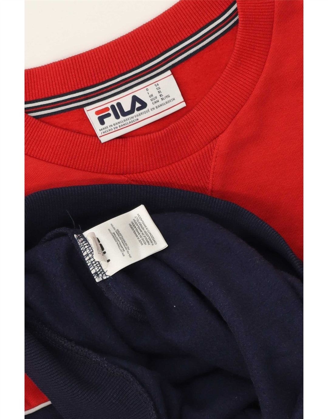 Moletom masculino Fila Jumper XL vermelho colorblock algodão