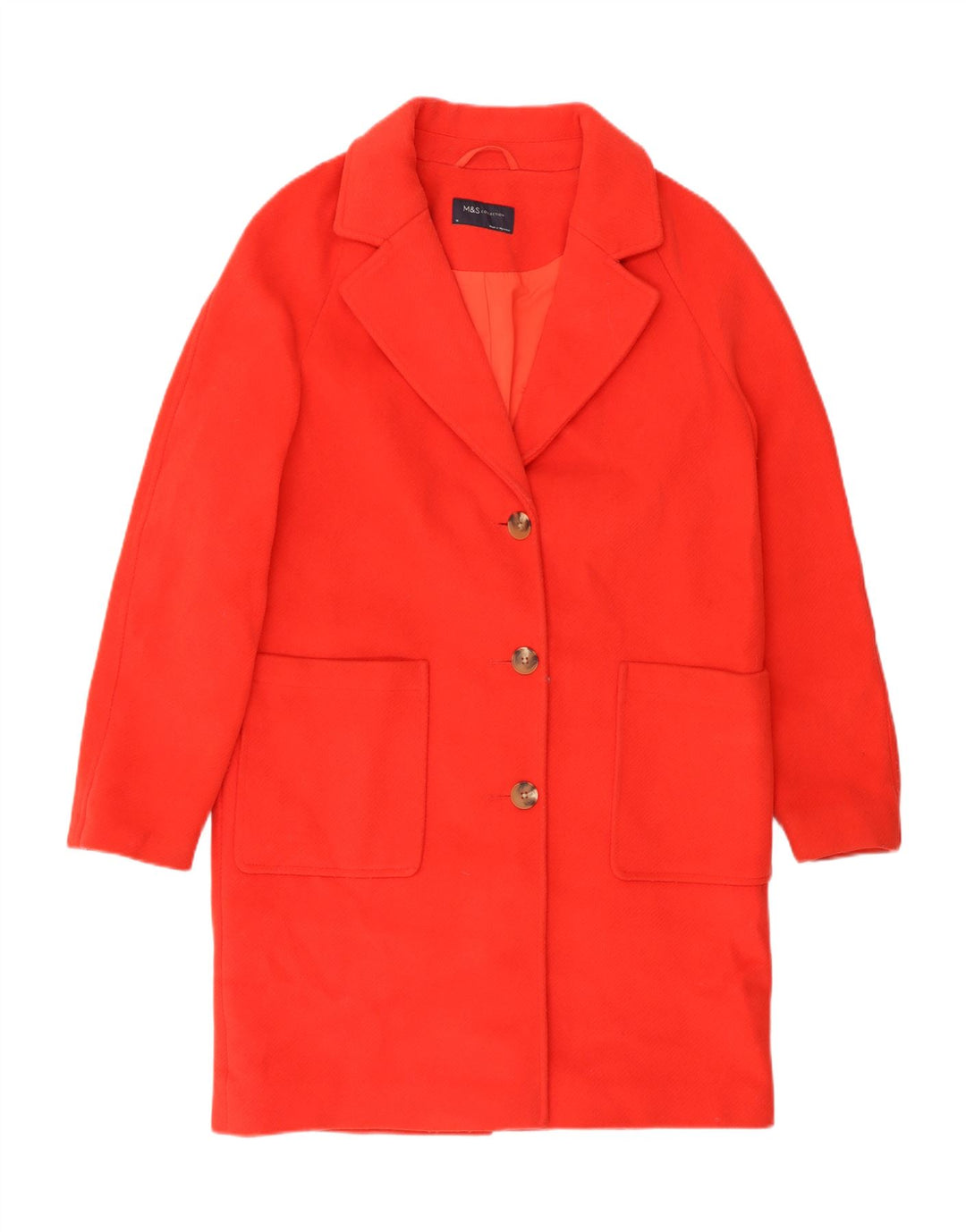 Sobretudo feminino Marks & Spencer grande tamanho UK 10 pequeno poliéster vermelho