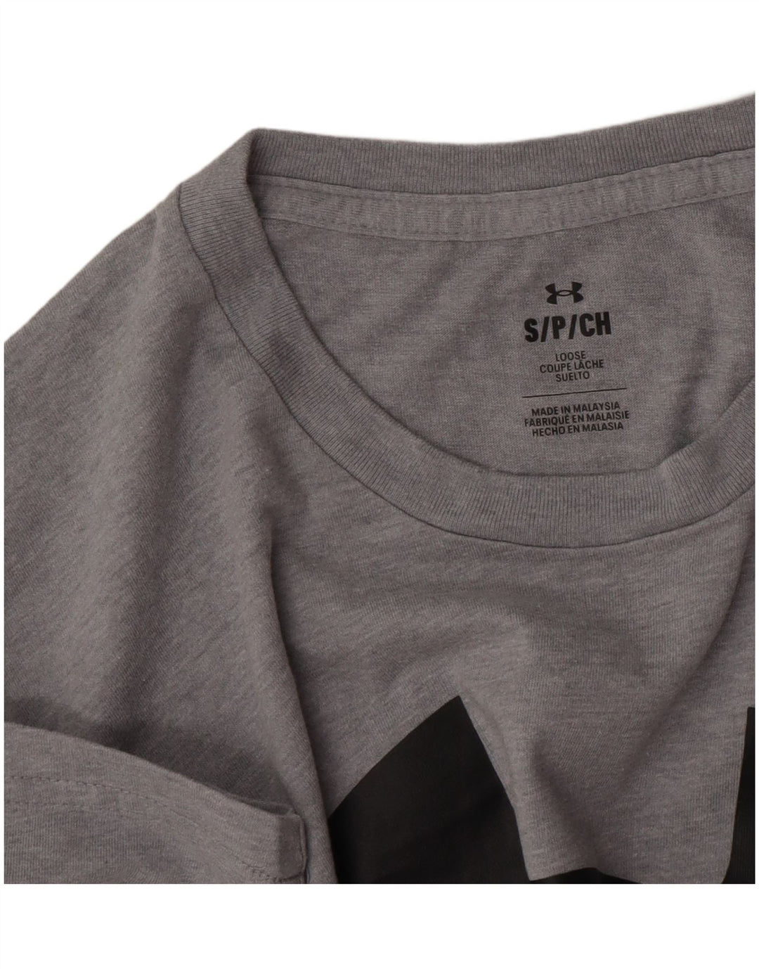 Camiseta gráfica masculina Under Armour pequena cinza