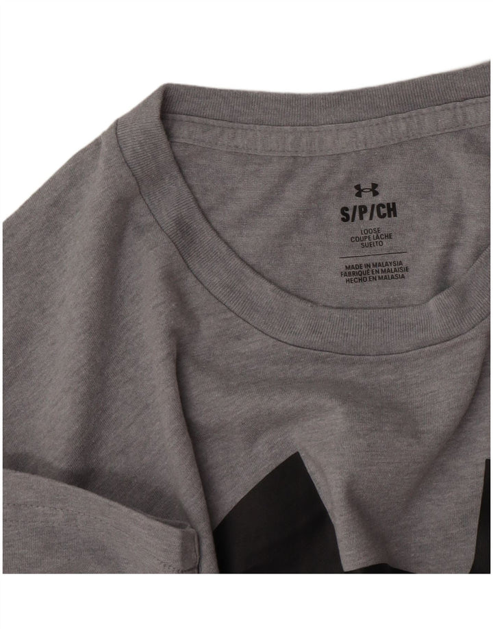 Camiseta gráfica masculina Under Armour pequena cinza