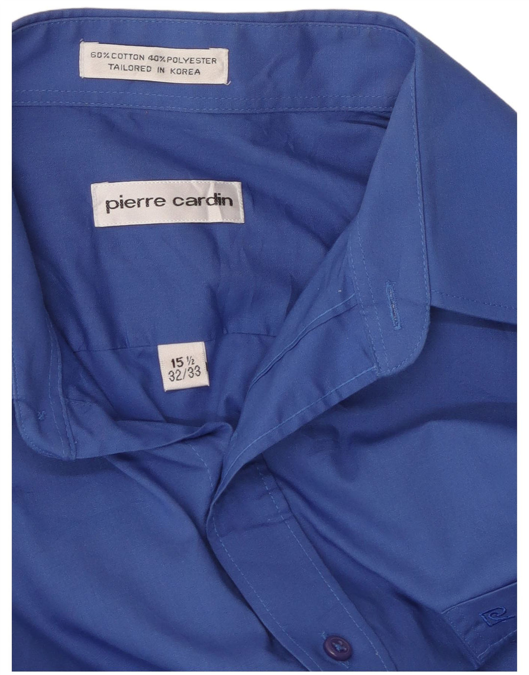 Camisa masculina PIERRE CARDIN tamanho 15 1/2 algodão azul médio