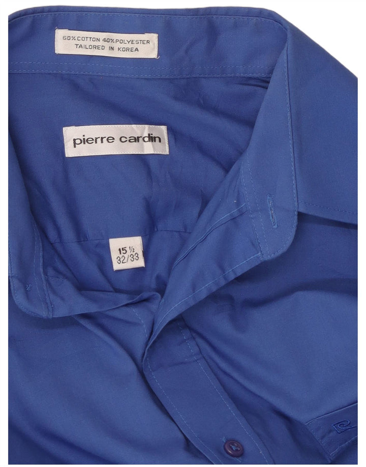 Camisa masculina PIERRE CARDIN tamanho 15 1/2 algodão azul médio