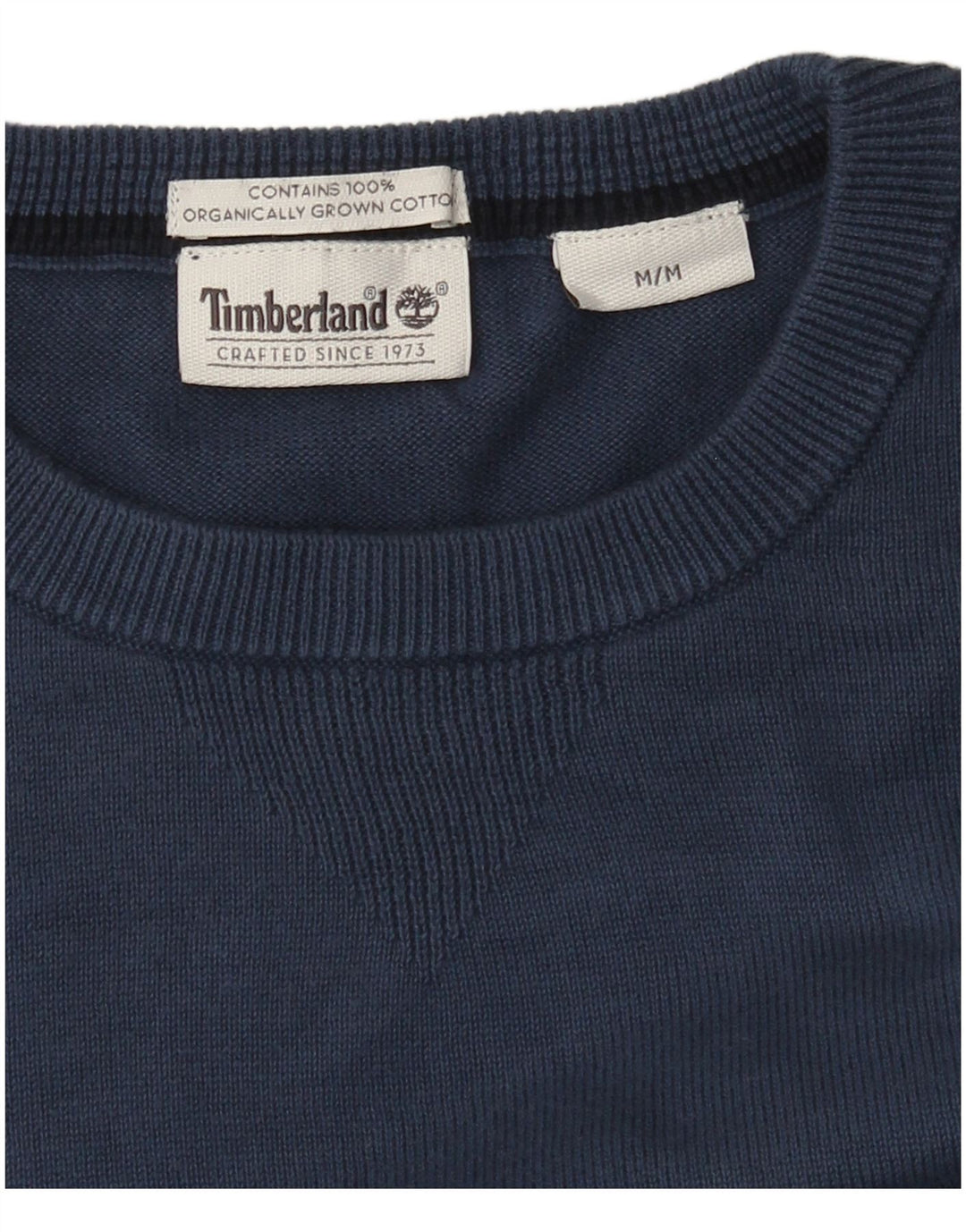 Suéter masculino Timberland com gola redonda e algodão azul médio