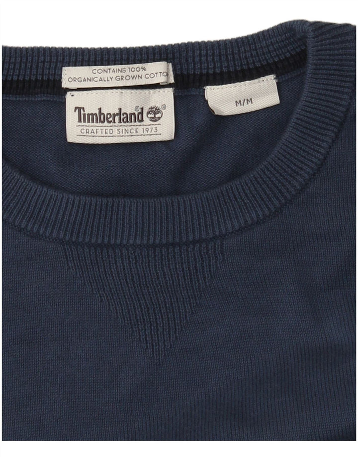 Suéter masculino Timberland com gola redonda e algodão azul médio