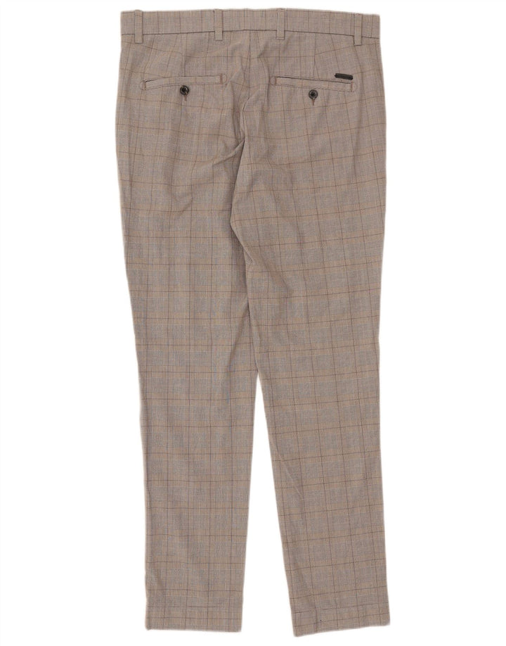Calça masculina Jack & Jones Slim Suit W33 L32 cinza xadrez