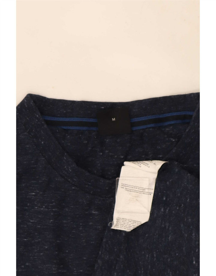 Camiseta masculina Hugo Boss Top médio algodão manchado azul marinho