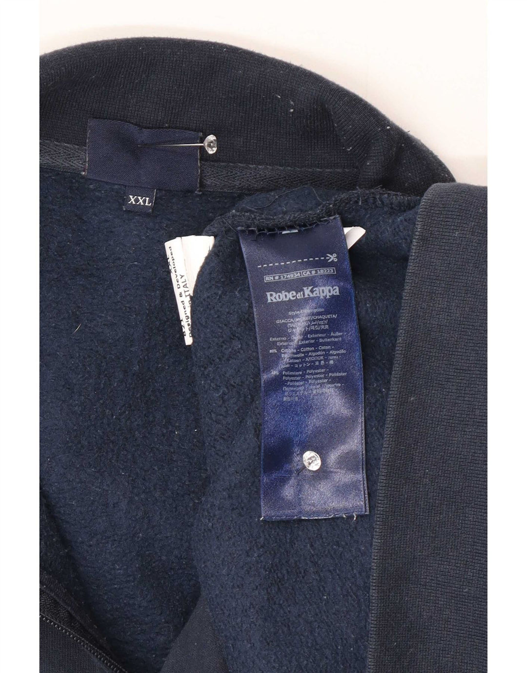 Kappa Mens Treino Top Jaqueta 2XL Algodão Azul