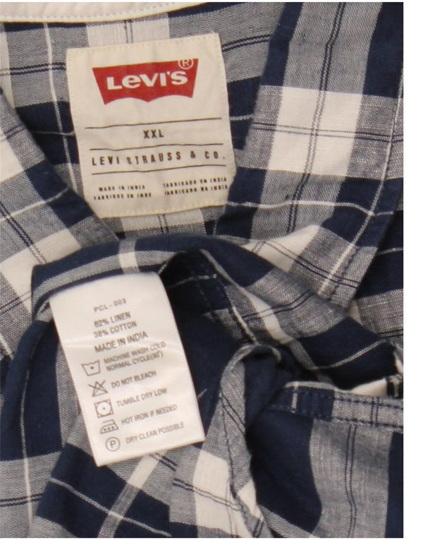 Camisa masculina Levi's 2XL linho xadrez azul