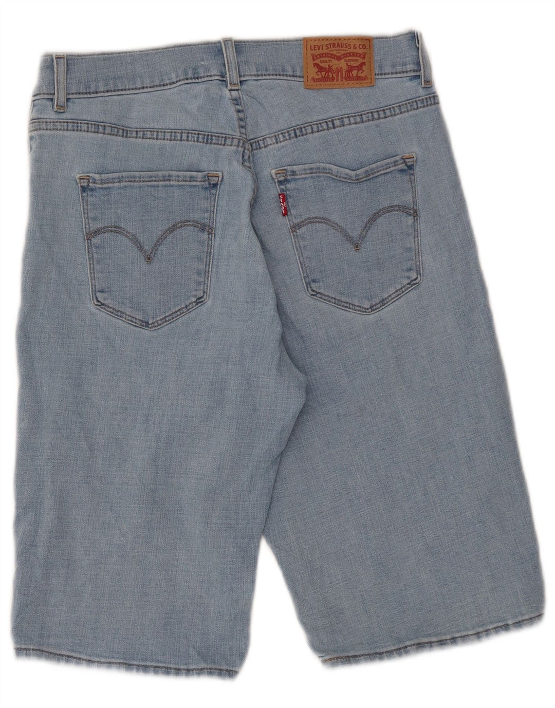 Bermuda jeans feminina LEVI'S W27 pequeno algodão azul