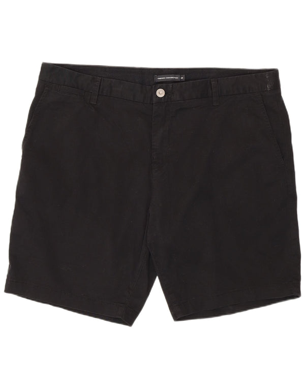 French Connection Mens Chino Shorts W38 XL Algodão Preto