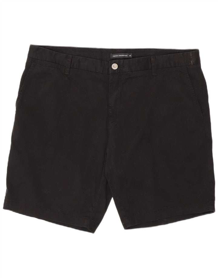 French Connection Mens Chino Shorts W38 XL Algodão Preto