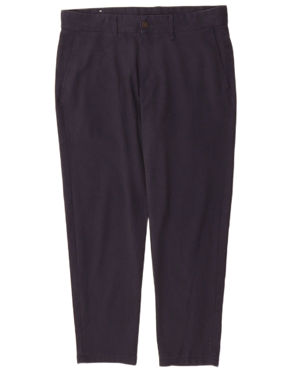 Zara Mens Slim Chino Calças EU 44 Grande W34 L30 Azul Marinho Poliéster